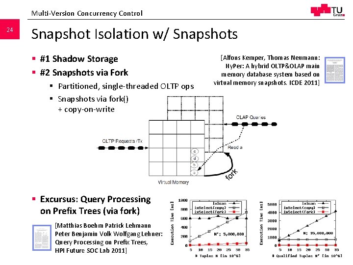 Multi-Version Concurrency Control 24 Snapshot Isolation w/ Snapshots § #1 Shadow Storage § #2