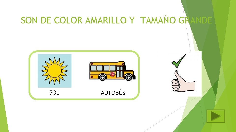 SON DE COLOR AMARILLO Y TAMAÑO GRANDE SOL AUTOBÚS 