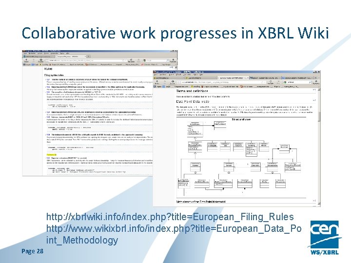 Collaborative work progresses in XBRL Wiki http: //xbrlwiki. info/index. php? title=European_Filing_Rules http: //www. wikixbrl.