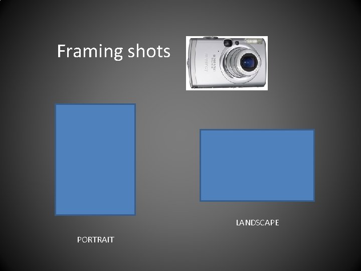 Framing shots LANDSCAPE PORTRAIT 