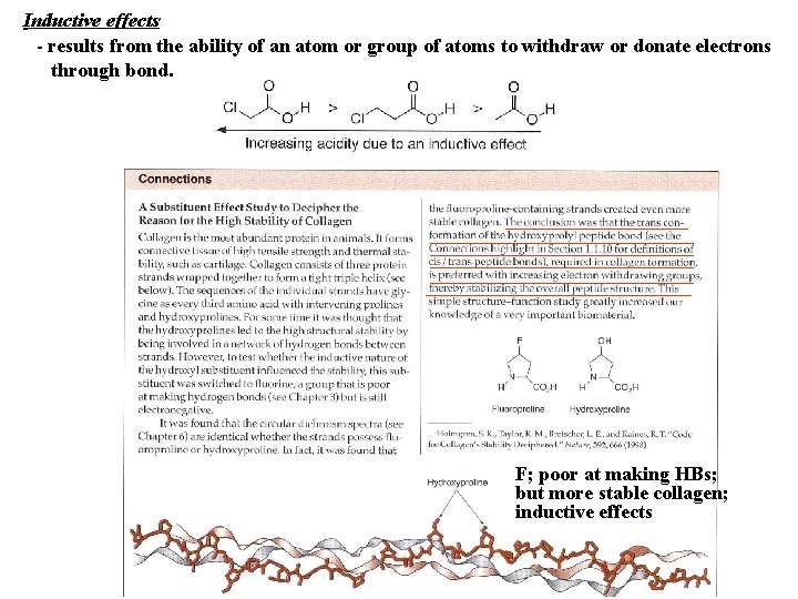 Inductive effects - results from the ability of an atom or group of atoms