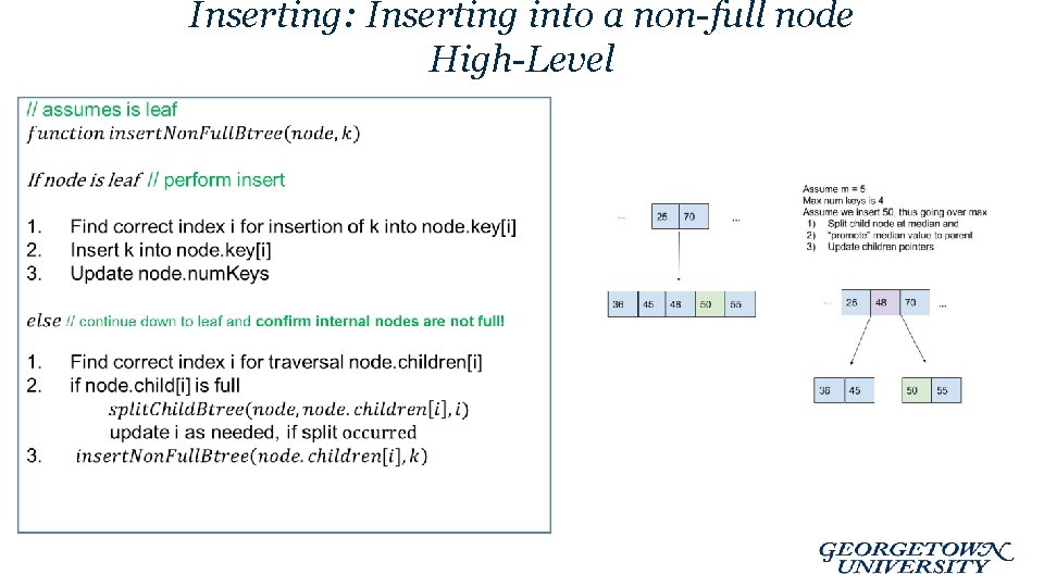 Inserting: Inserting into a non-full node High-Level 