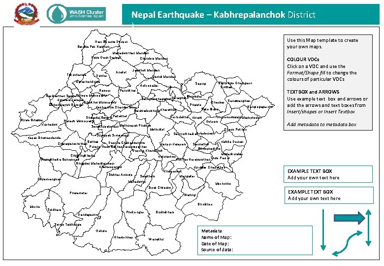 Nepal Earthquake – Kabhrepalanchok District ) Use this Map template to create your own