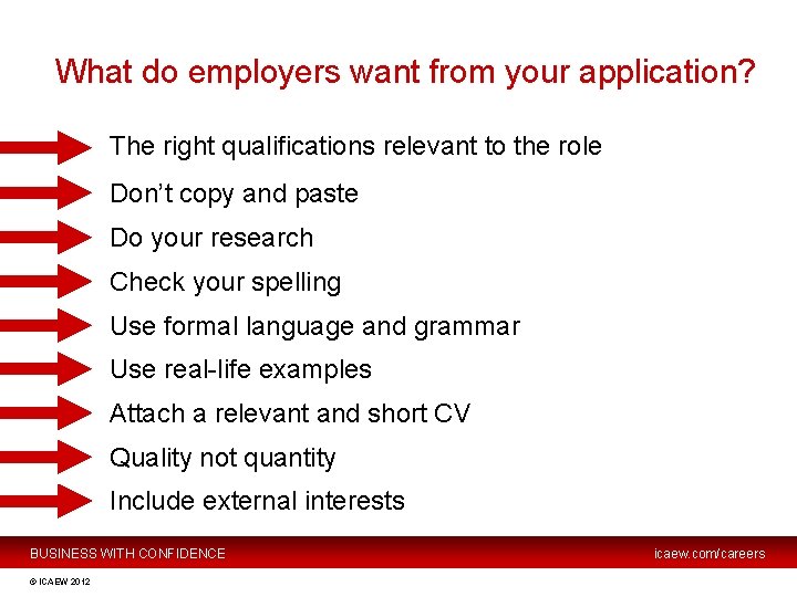 What do employers want from your application? The right qualifications relevant to the role