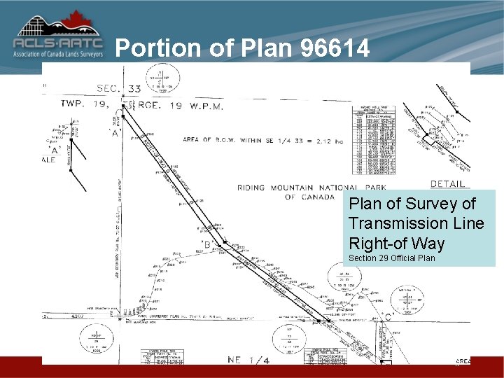 Portion of Plan 96614 Plan of Survey of Transmission Line Right-of Way Section 29