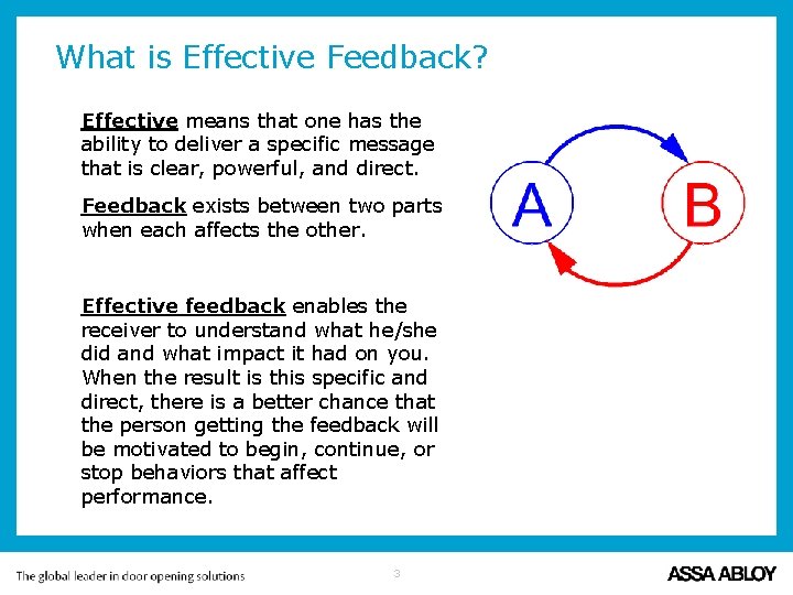 What is Effective Feedback? Effective means that one has the ability to deliver a