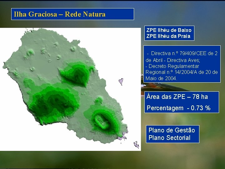 Ilha Graciosa – Rede Natura ZPE Ilhéu de Baixo ZPE Ilhéu da Praia -