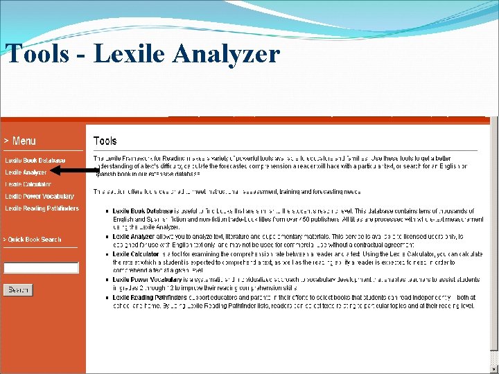 Tools - Lexile Analyzer 