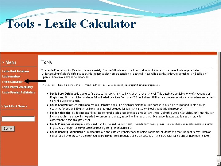 Tools - Lexile Calculator 