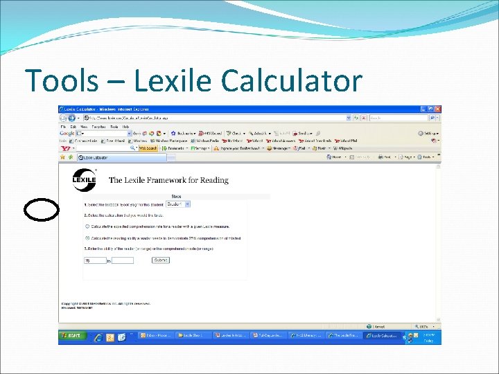 Tools – Lexile Calculator 