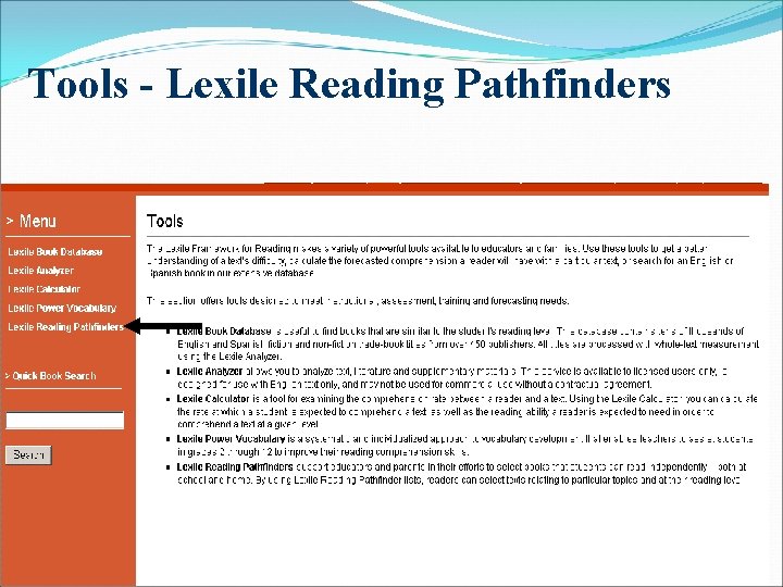 Tools - Lexile Reading Pathfinders 