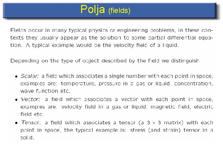 Polja (fields) 