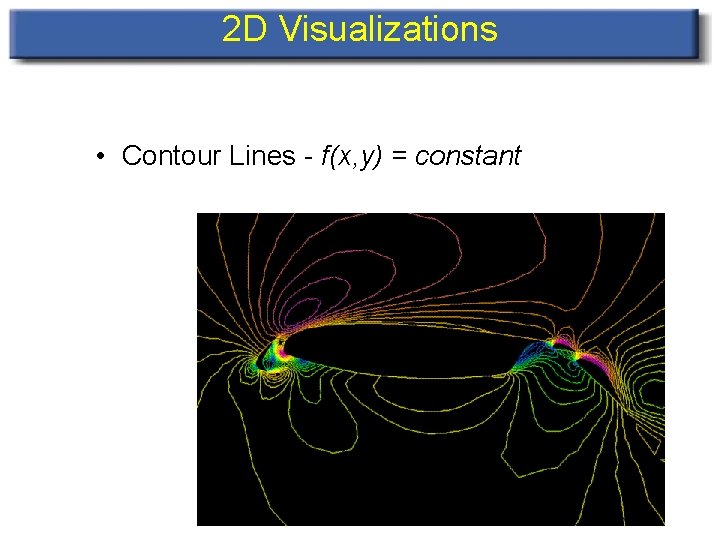 2 D Visualizations • Contour Lines - f(x, y) = constant 