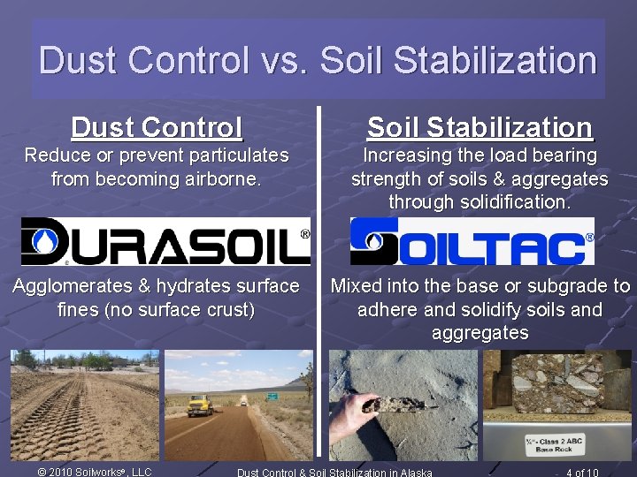 Dust Control Soil Stabilization in Alaska Presented by
