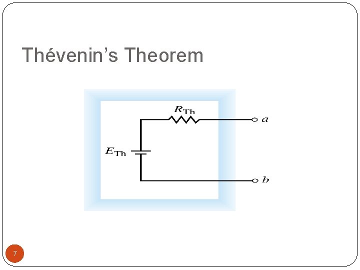 Thévenin’s Theorem 7 
