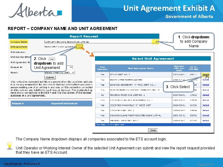 Unit Agreement Exhibit A Government of Alberta REPORT – COMPANY NAME AND UNIT AGREEMENT