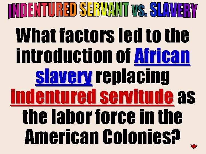 What factors led to the introduction of African slavery replacing indentured servitude as the