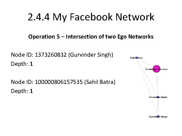2. 4. 4 My Facebook Network Operation 5 – Intersection of two Ego Networks