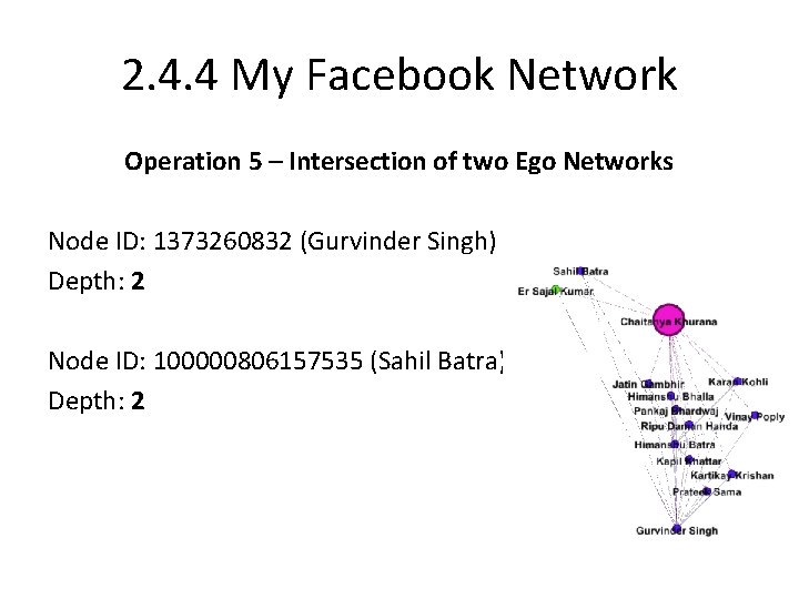 2. 4. 4 My Facebook Network Operation 5 – Intersection of two Ego Networks