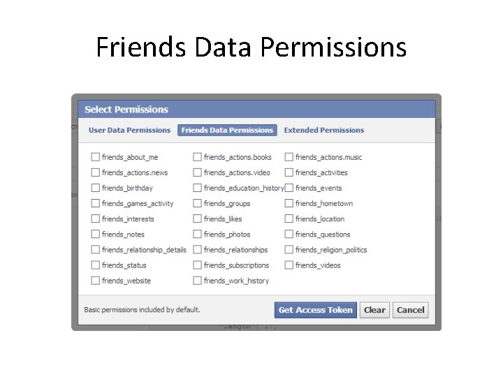 Friends Data Permissions 