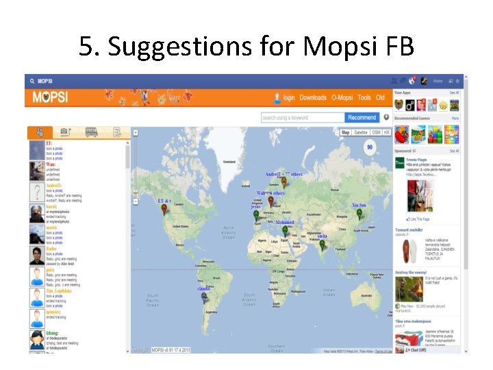 5. Suggestions for Mopsi FB 