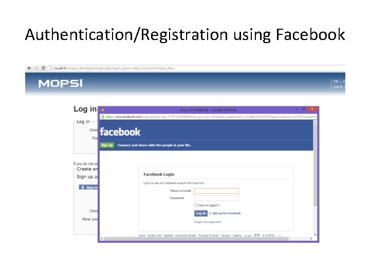 Authentication/Registration using Facebook 