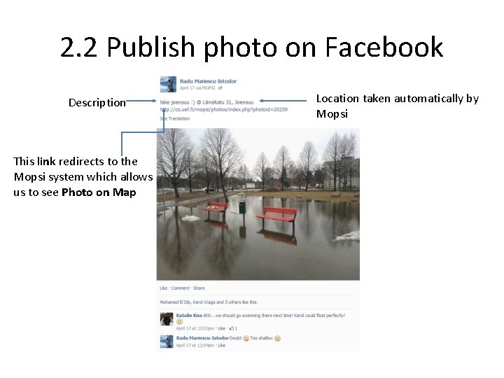 2. 2 Publish photo on Facebook Description This link redirects to the Mopsi system