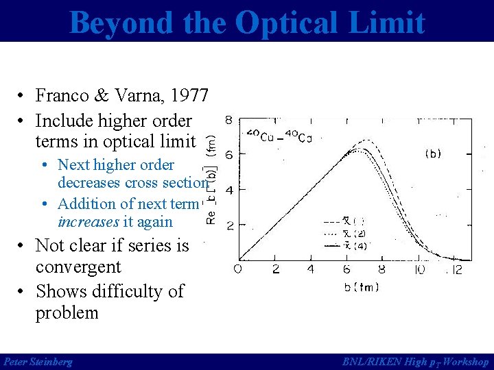 Beyond the Optical Limit • Franco & Varna, 1977 • Include higher order terms