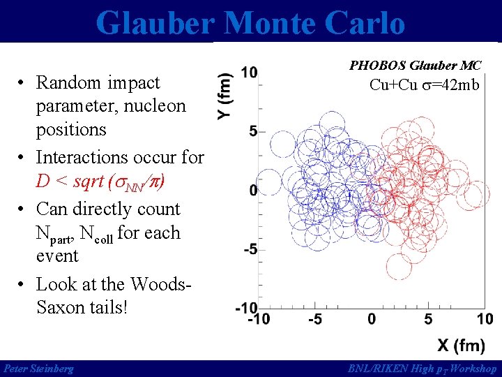 Glauber Monte Carlo • Random impact parameter, nucleon positions • Interactions occur for D