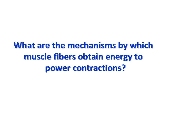 What are the mechanisms by which muscle fibers obtain energy to power contractions? 