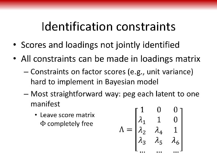Identification constraints • 