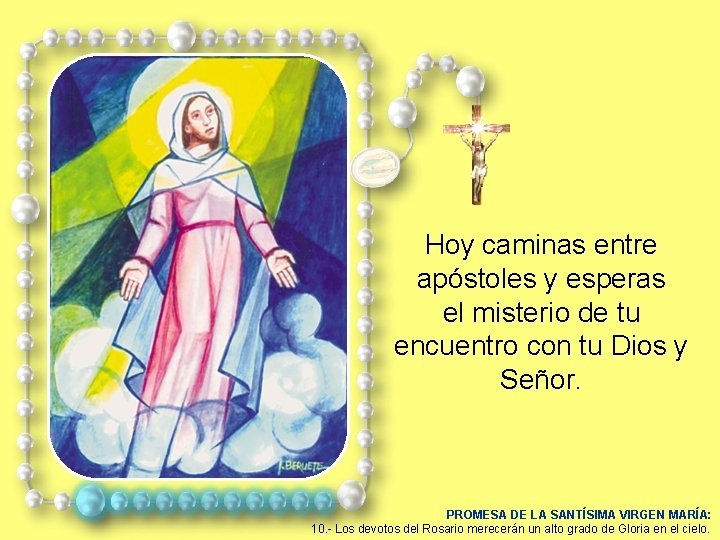 Hoy caminas entre apóstoles y esperas el misterio de tu encuentro con tu Dios