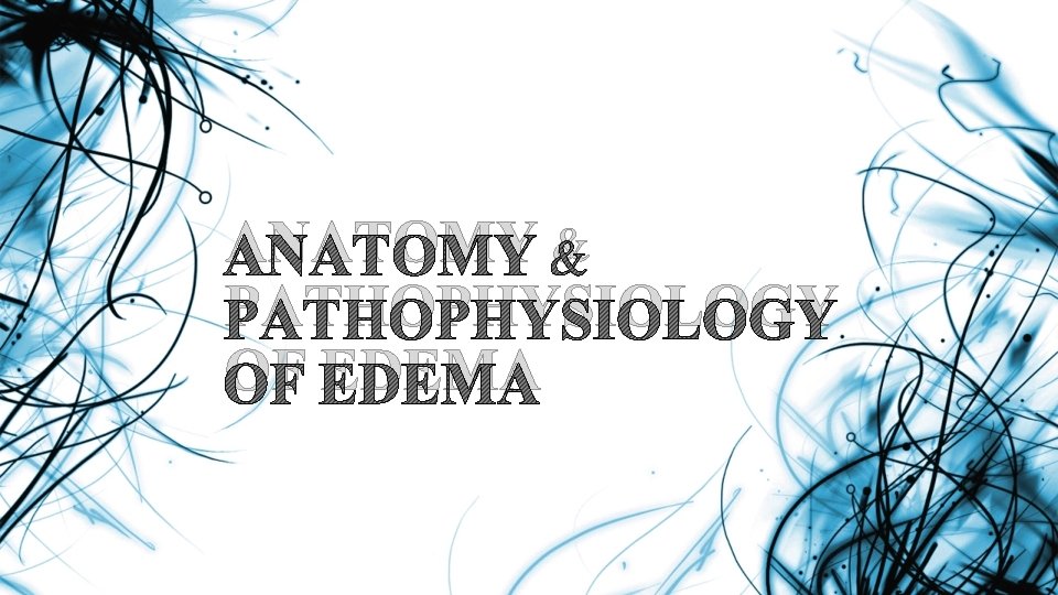ANATOMY & PATHOPHYSIOLOGY OF EDEMA 