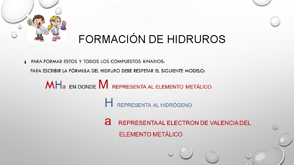 FORMACIÓN DE HIDRUROS • FORMACIÓN DE HIDRUROS •