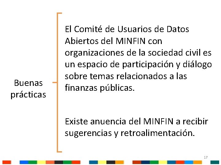 Buenas prácticas El Comité de Usuarios de Datos Abiertos del MINFIN con organizaciones de