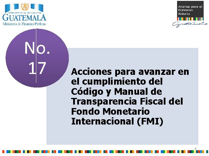 No. 17 Acciones para avanzar en el cumplimiento del Código y Manual de Transparencia