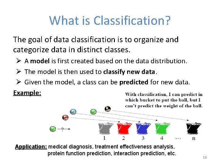 What is Classification? The goal of data classification is to organize and categorize data