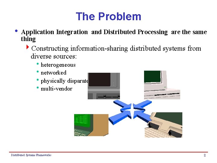 The Problem i Application Integration and Distributed Processing are the same thing 4 Constructing