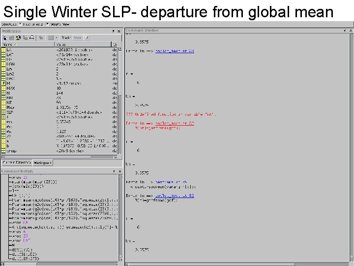 Single Winter SLP- departure from global mean 