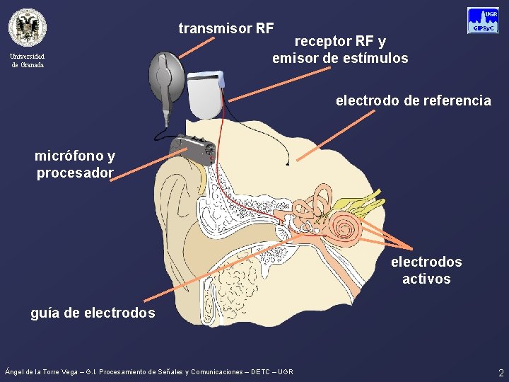 transmisor RF Universidad de Granada receptor RF y emisor de estímulos electrodo de referencia