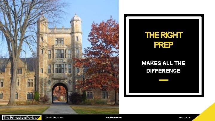 THE RIGHT PREP MAKES ALL THE DIFFERENCE Presented by: xxx xxx princetonreview. com 800