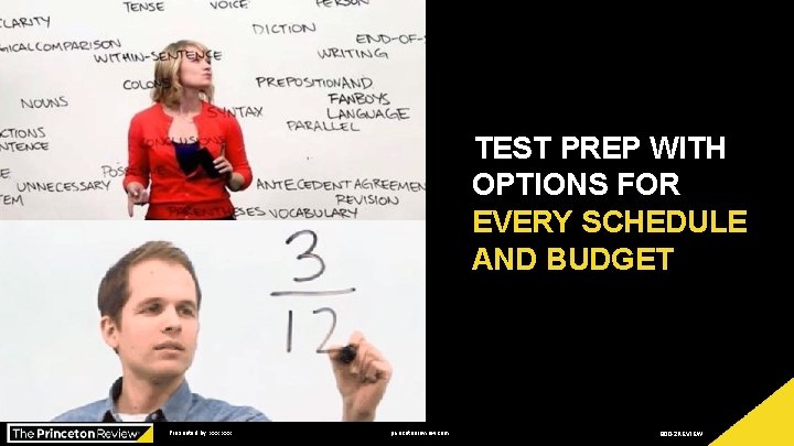 TEST PREP WITH OPTIONS FOR EVERY SCHEDULE AND BUDGET Presented by: xxx xxx princetonreview.