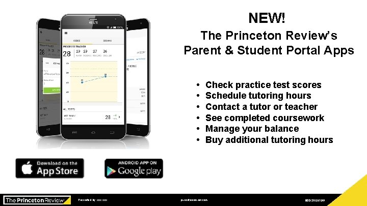 NEW! The Princeton Review’s Parent & Student Portal Apps • • • Presented by: