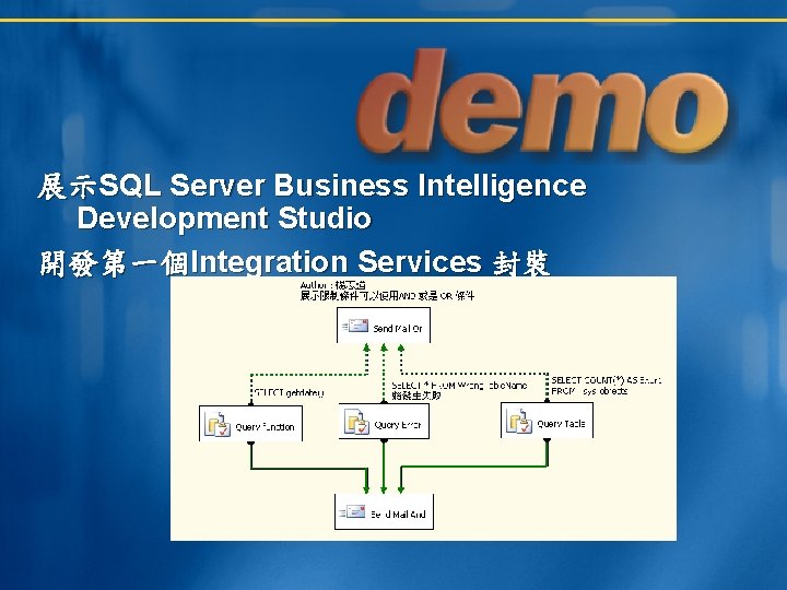 展示SQL Server Business Intelligence Development Studio 開發第一個Integration Services 封裝 