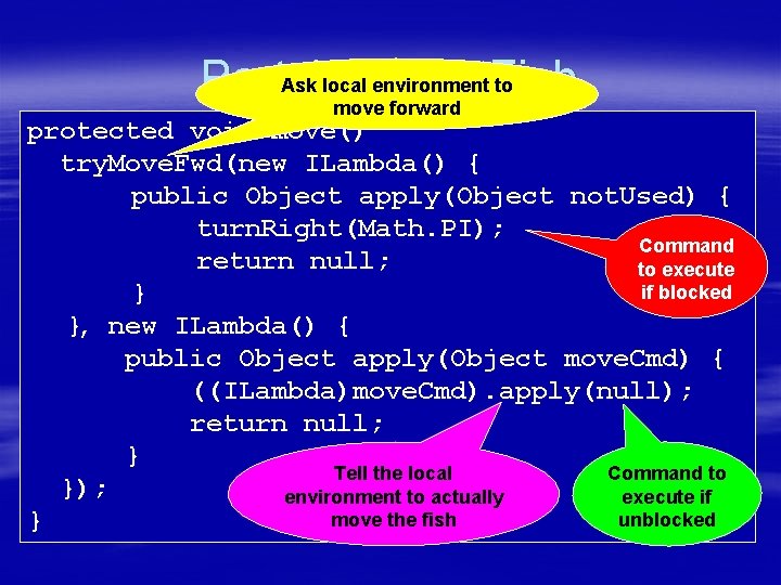 environment to Part. Ask 1: local Knight. Fish move forward protected void move() try.