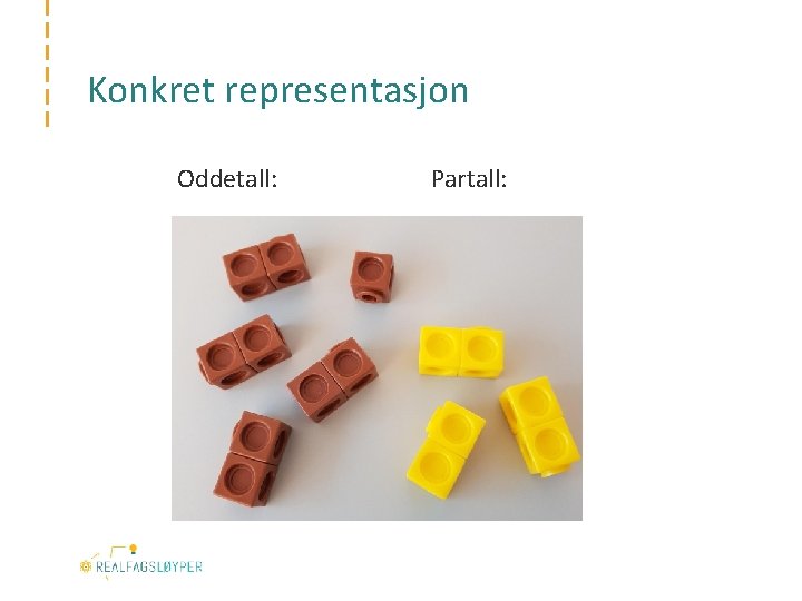 Konkret representasjon Oddetall: Partall: 