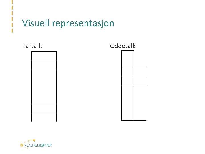 Visuell representasjon Partall: Oddetall: 