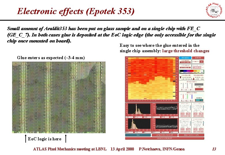 Electronic effects (Epotek 353) Small amount of Araldit 353 has been put on glass