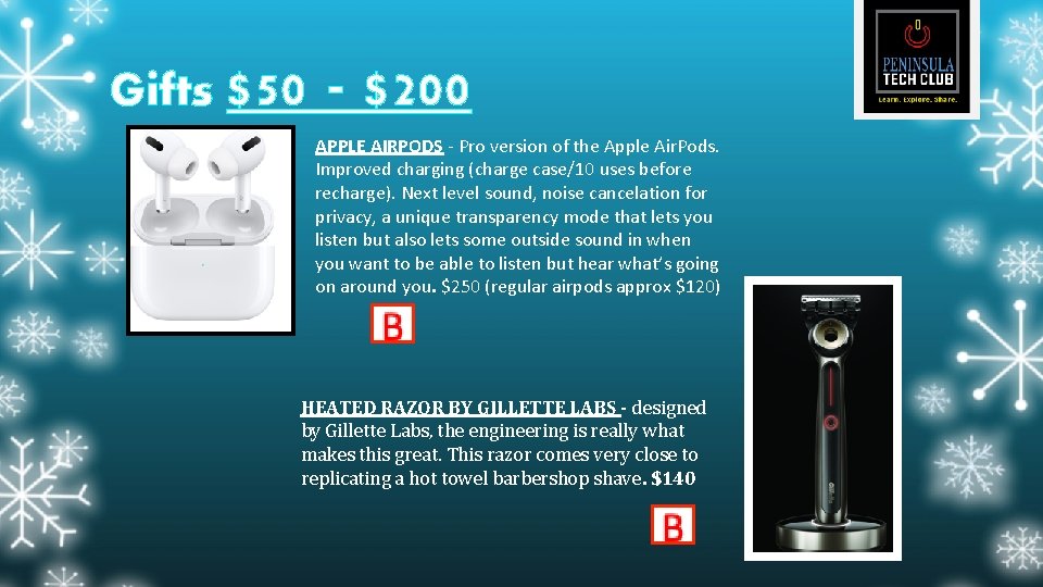 Gifts $50 - $200 APPLE AIRPODS - Pro version of the Apple Air. Pods.