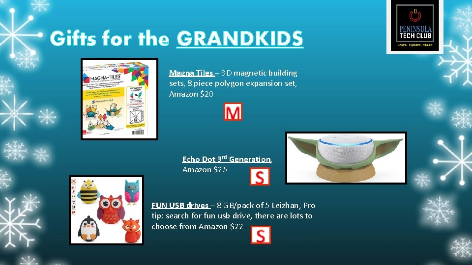 Gifts for the GRANDKIDS Magna Tiles – 3 D magnetic building sets, 8 piece